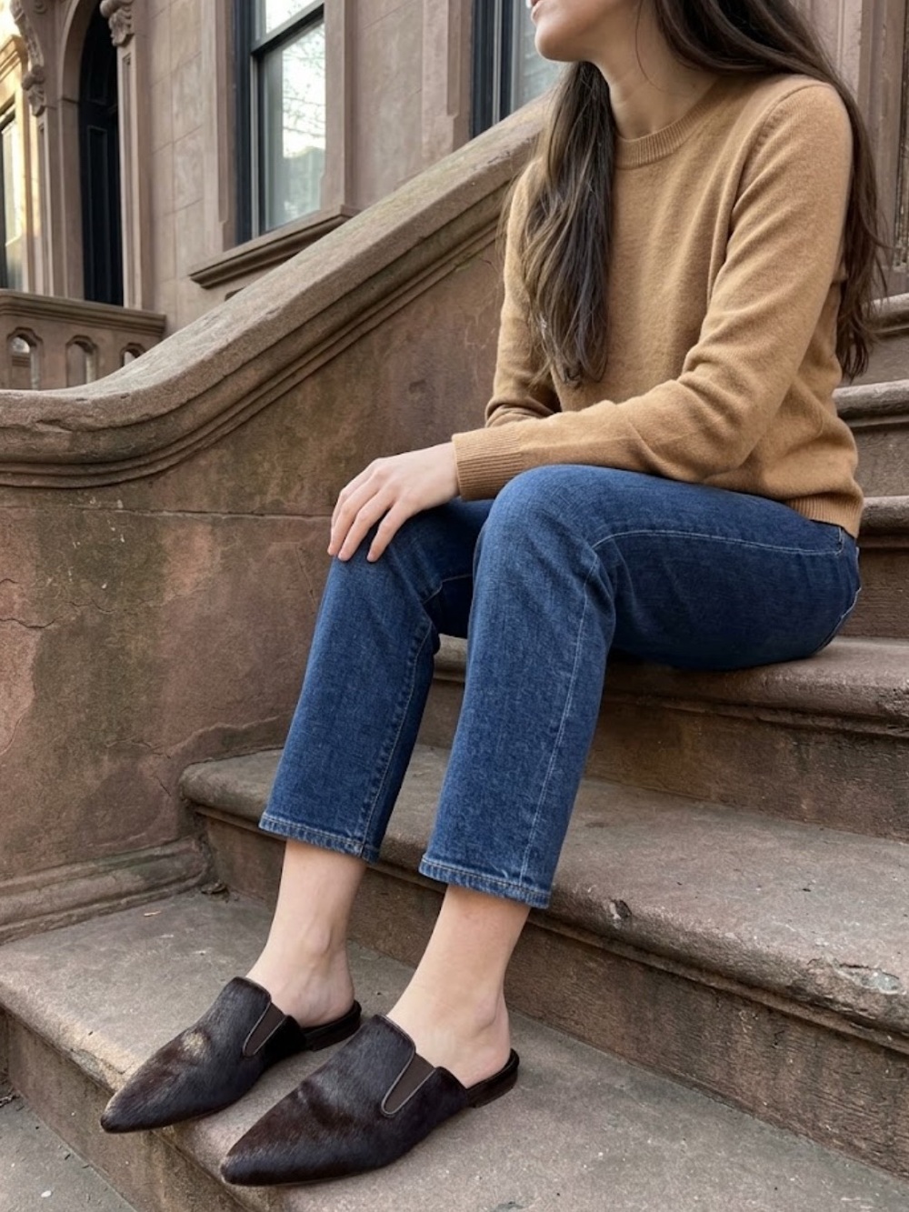 Jenni Kayne Chocolate brown Pony hair mules